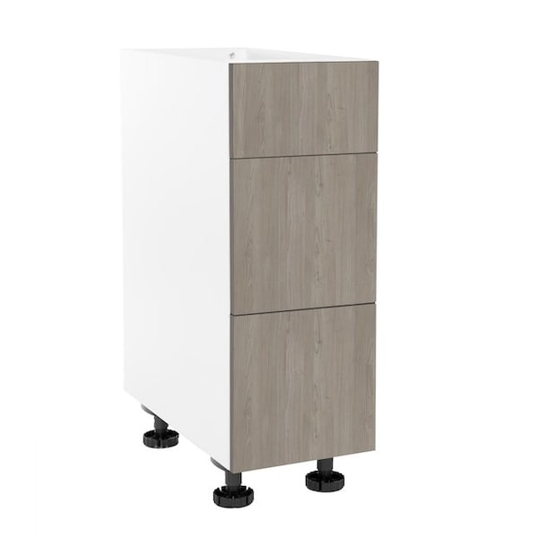 Cambridge Quick Assemble Modern Style, Grey Nordic 15 in. Vanity Base Kitchen Cabinet, 3 Drawer (15 in. W x 21 in. D x 34.50 in H) - SA-VDB15-GN