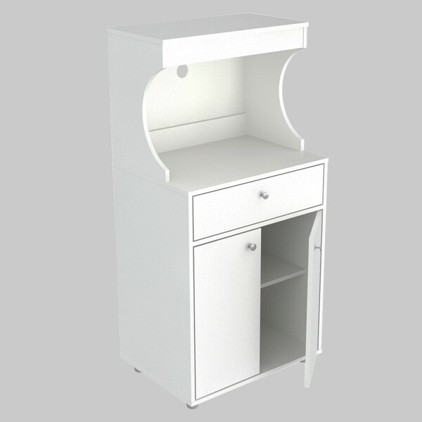 Inval Kitchen/Microwave Storage Cabinet 23.6 in. W x 17.1 in. D x 50 in. H in White - GCM-061