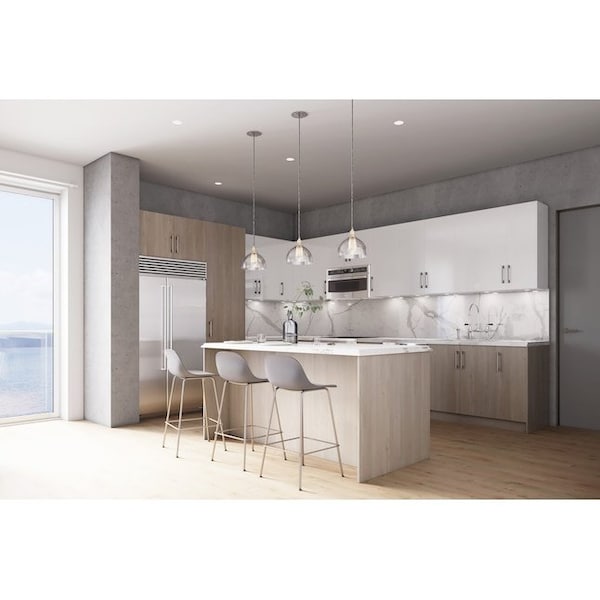 Cambridge Quick Assemble Modern Style, Grey Nordic 24 in. Base Kitchen Cabinet, 3 Drawer (24 in. W x 24 in. D x 34.50 in. H) - SA-BUD2P24-GN