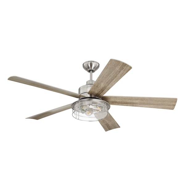Craftmade 5 Blades, 3 Speeds, 120V/60 Hz, 56 in W - GAR56BNK5