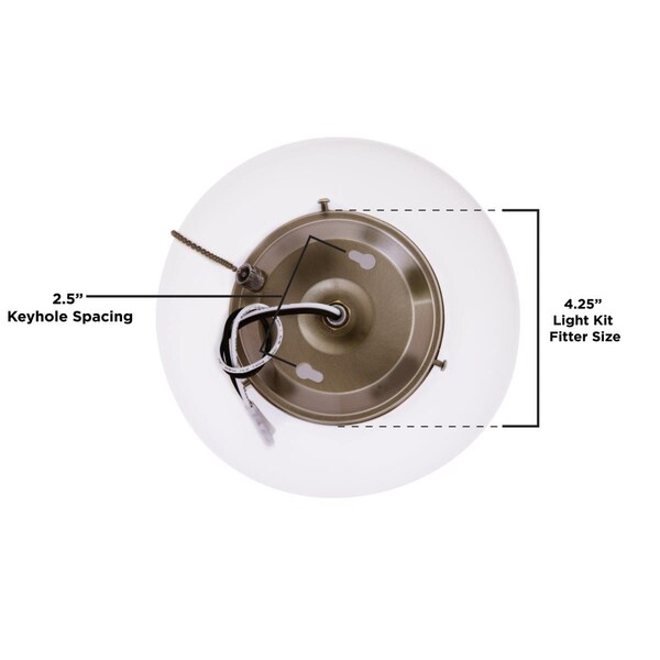 Westinghouse Ceiling Fan -Light Kit LED Schoolhouse, Antique Brass White Opal Glass - 7785100