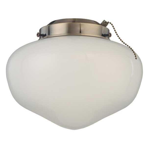 Westinghouse Ceiling Fan -Light Kit LED Schoolhouse, Antique Brass White Opal Glass - 7785100
