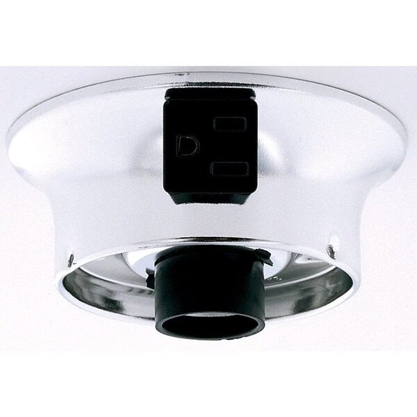 Satco 3-1/4in Wired Holder With Convenience Outlet Chrome Finish Includes Hardware 60W Max - 90/121