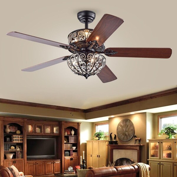 Warehouse Of Tiffany CFL-8426REMO-SN 52 in. Boye Indoor Silver Remote Controlled Ceiling Fan with Light Kit - CFL-8426REMO/SN