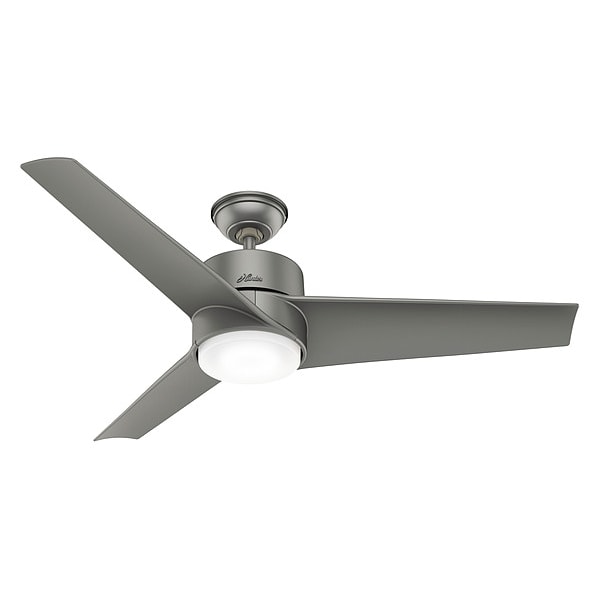 Hunter Decorative Ceiling Fan, 54 in Blade Dia, 3 Blades, 4 Speeds, 120V AC, Brushed Nickel - 59472