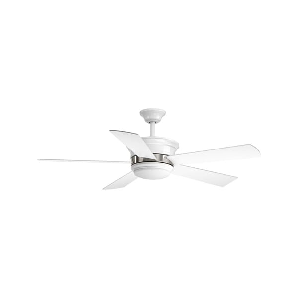 Progress Lighting Ceiling Fan, 5 Blades, 3 Speeds, 120V, White, 14.37 in W - P2540-3030K