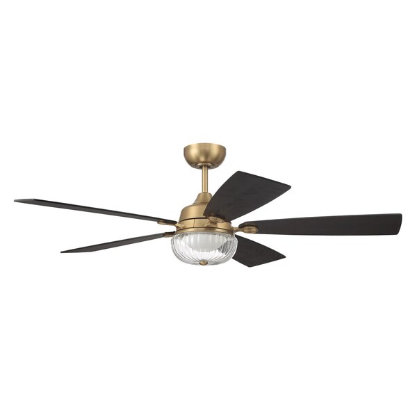 Craftmade 52in Chandler in satin Brass w/ Flat Black/Black Walnut Blades - CHS52SB5