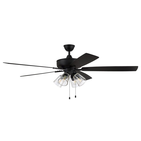 Craftmade 60in super Pro 104 in Flat Black w/ Flat Black/Greywood Blades - S104FB5-60FBGW