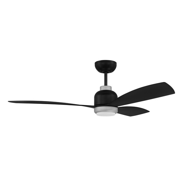 Craftmade 52in Donovan, Flat Black/Painted Nickel Finish, Flat Black Blades, Light Kit Included Optional - DVN52FBPN3