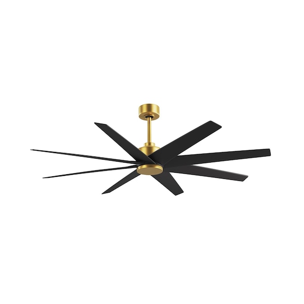 Matthews Fan Co Ariella 8-Blade Ceiling Fan In Brushed Brass And Matte Black Blades - AN-BRBR-BK-64