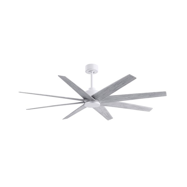 Matthews Fan Co Ariella 8-Blade Ceiling Fan In Matte White And Barn Wood Tone Blades - AN-MWH-BW-64