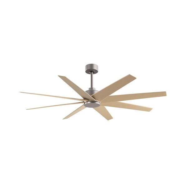 Matthews Fan Co Ariella 8-Blade Ceiling Fan In Brushed Nickel And Light Maple Tone Blades - AN-BN-LM-64