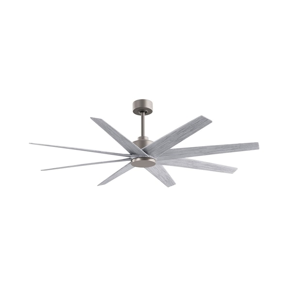 Matthews Fan Co Ariella 8-Blade Ceiling Fan In Brushed Nickel And Barn Wood Tone Blades - AN-BN-BW-64