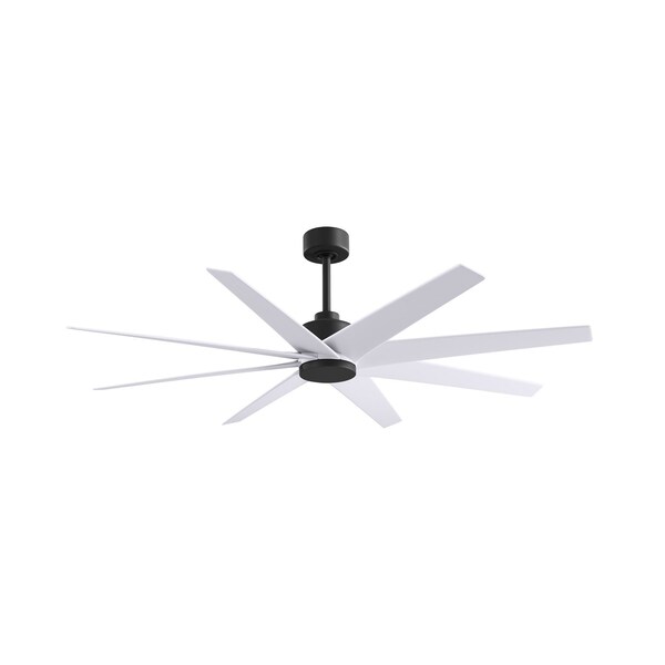Matthews Fan Co Ariella 8-Blade Ceiling Fan In Matte Black And Matte White Blades - AN-BK-MWH-64