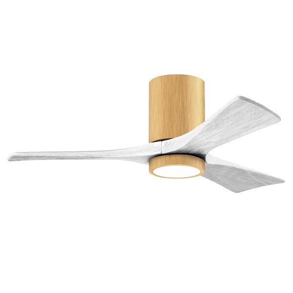 Matthews Fan Co Irene-3Hlk Three-Blade Flush Mount Paddle Fan In Brushed Pewter Finish, 832985 - IR3HLK-LM-MWH-42