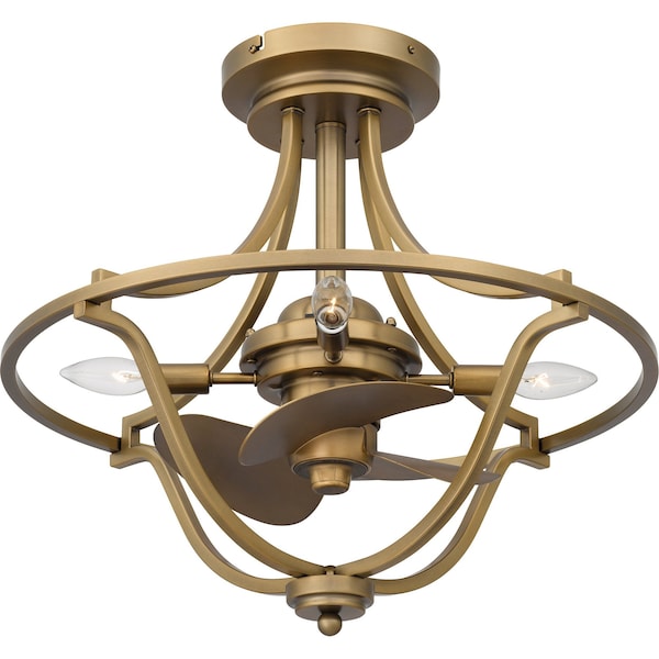 Quoizel Fandelier Fan Light 4 Lights Weathered Brass - QFA6156WS
