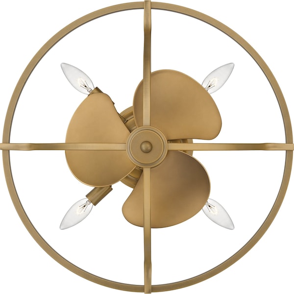 Quoizel Fandelier Fan Light 4 Lights Weathered Brass - QFA6156WS