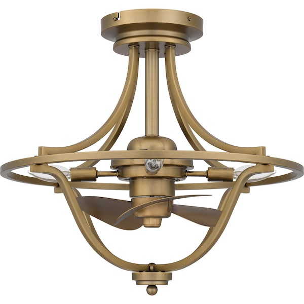 Quoizel Fandelier Fan Light 4 Lights Weathered Brass - QFA6156WS