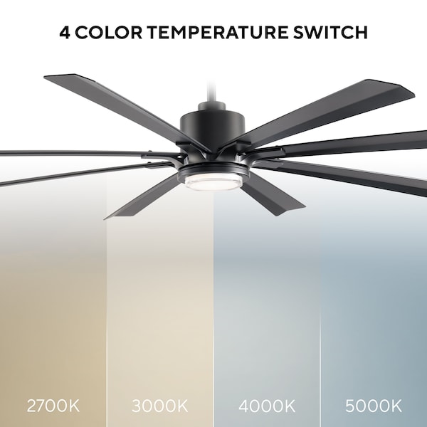 Modern Forms Fans Size Matters Indoor or Outdoor Smart Ceiling Fan 2700-3000-4000-5000K LED in Matte Black - FR-W2403-84L-MB