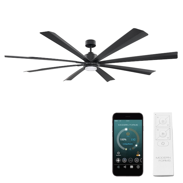 Modern Forms Fans Size Matters Indoor or Outdoor Smart Ceiling Fan 2700-3000-4000-5000K LED in Matte Black - FR-W2403-84L-MB