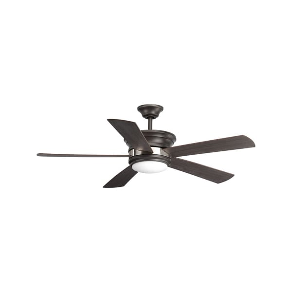 Progress Lighting Ceiling Fan, 5 Blades, Triple capacitor speed control, manual reverse control Speeds, 120V, 54 in W - P2540-14330K