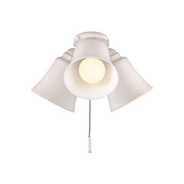 Hampton Bay Williamson 4-Light Brushed Nickel Ceiling Fan Shades LED with Light Kit - 37302