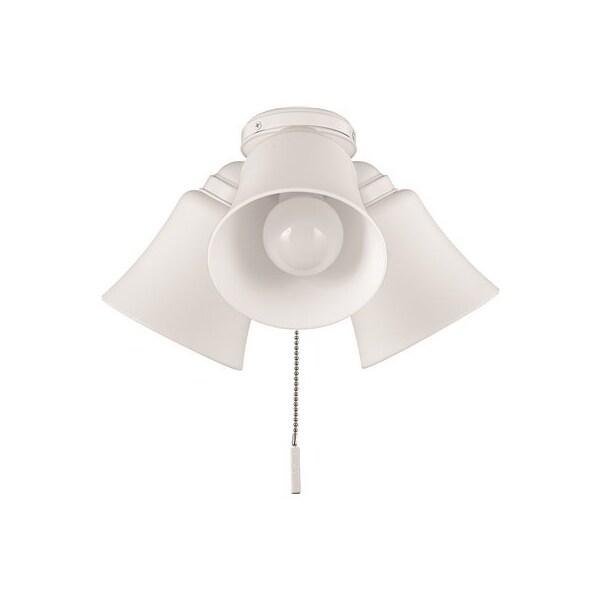 Hampton Bay Williamson 4-Light Brushed Nickel Ceiling Fan Shades LED with Light Kit - 37302