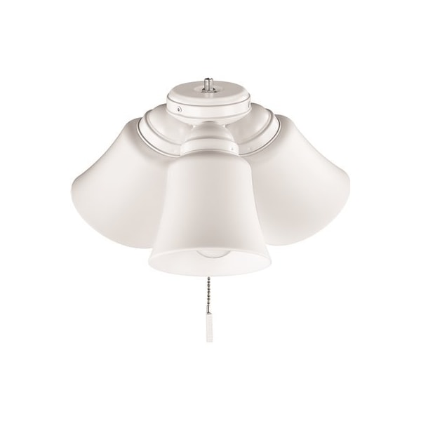 Hampton Bay Williamson 4-Light Brushed Nickel Ceiling Fan Shades LED with Light Kit - 37302