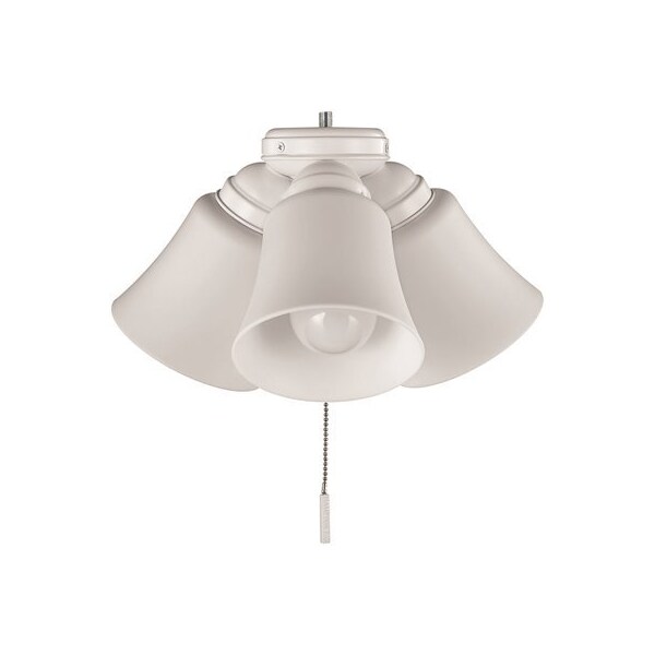 Hampton Bay Williamson 4-Light Brushed Nickel Ceiling Fan Shades LED with Light Kit - 37302
