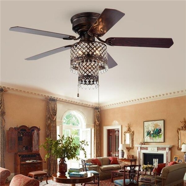 Warehouse Of Tiffany Warehouse of Tiffany CFL-8439RB 52 in. Arin 4-Light Indoor Hand Pull Chain Ceiling Fan; Bronze - CFL-8439RB