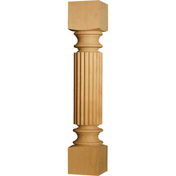 Osborne Wood Products 35 1/2 x 6 Massive Reeded Island Leg in Spanish Cedar - 1799SPC