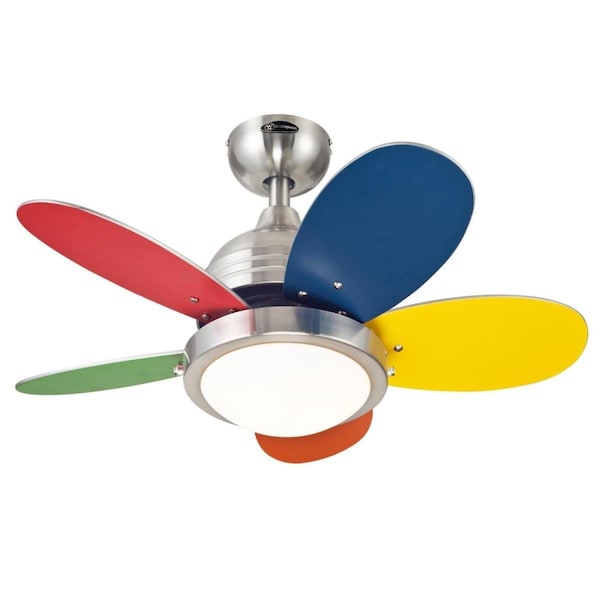 Westinghouse 30 in. Brushed Nickel Finish Reversible Blades Opal Frosted Glass Multi-Color & White - WE625763