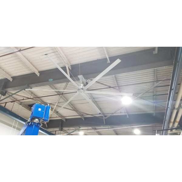 Skyblade Ceiling Fan, 16 ft Blade Dia, 6 Blades, Variable Speeds, 230/460V AC, White Powder Coated - GPROP-1649-646-3