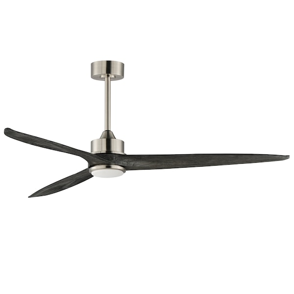 Maxim Lighting Woodwind 80'' Solid Wood Blade Fan W LED Light Kit, Satin Nickel - 88834SN