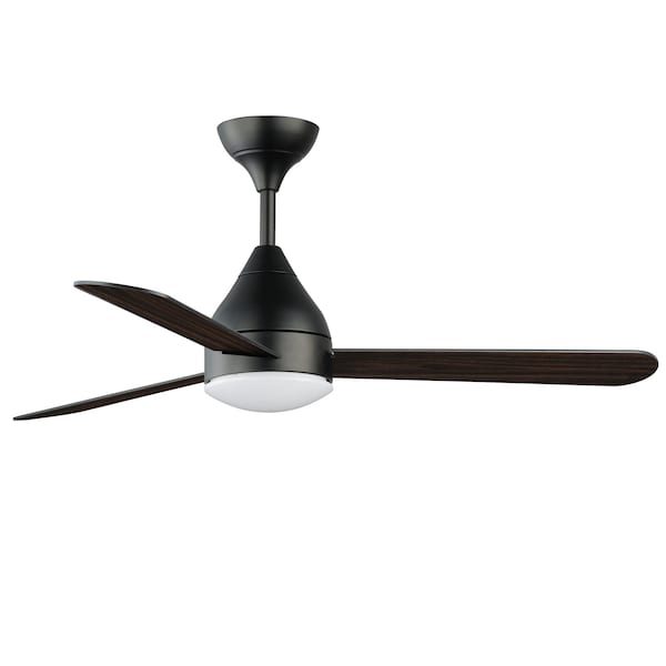 Maxim Lighting Selene 52'' 3-Blade Fan With LED Light Kit, Black - 88841BK
