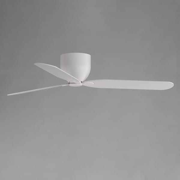 Maxim Lighting Lowell 52'' 3-Blade Hugger Fan No Light, Matte White - 88808MW