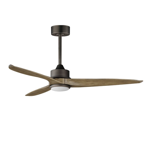 Maxim Lighting Woodwind 52'' Solid Wood Blade Fan w LED Light Kit, Charcoal Bronze - 88831CHL