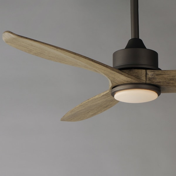 Maxim Lighting Woodwind 52'' Solid Wood Blade Fan w LED Light Kit, Charcoal Bronze - 88831CHL