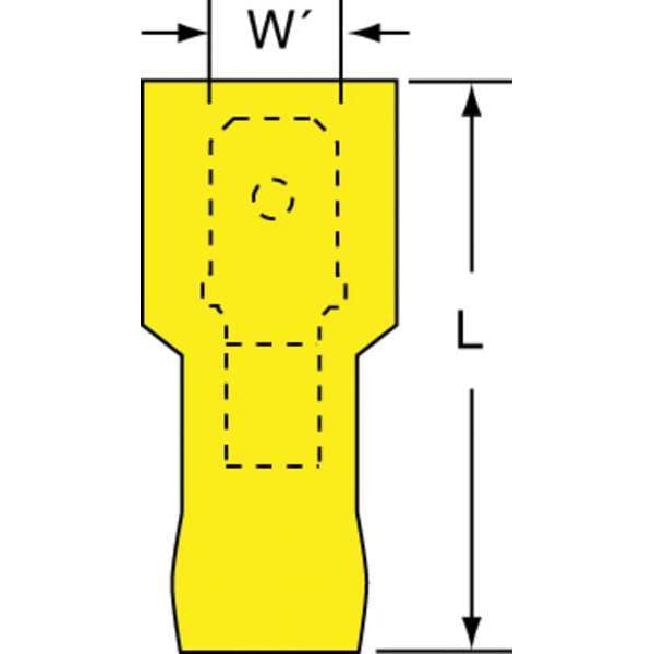 Desconexión macho de 3M, amarillo, calibre 12-10AWG, paquete de 25 - MTI10-250Q