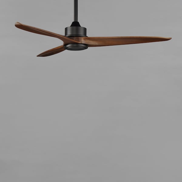 Maxim Lighting Woodwind 52'' Solid Wood Blade Fan w LED Light Kit, Black - 88831BK