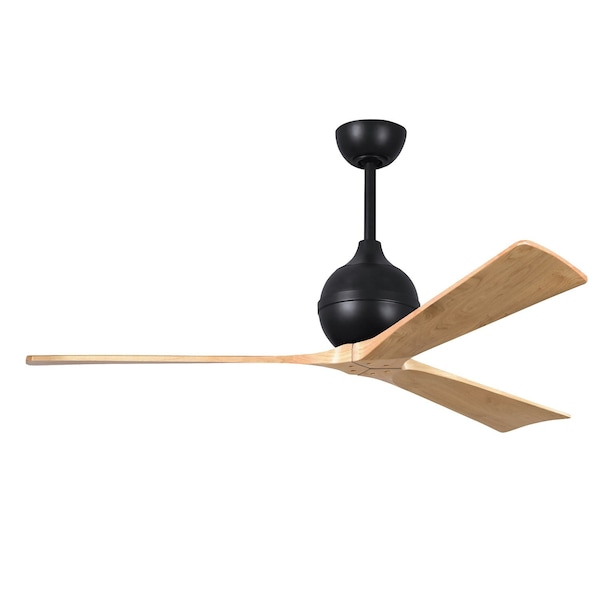 Matthews Fan Co Irene-3 Three-Blade Paddle Fan In Matte Black Finish, 832889 - IR3-BK-LM-60