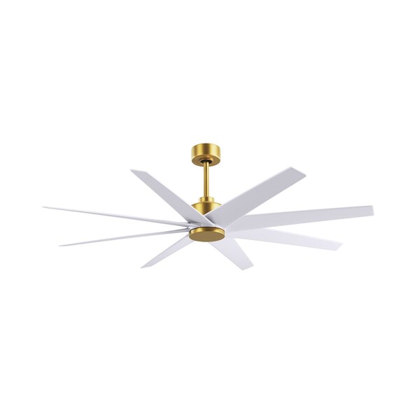 Matthews Fan Co Ariella 8-Blade Ceiling Fan In Brushed Brass And Matte White Blades - AN-BRBR-MWH-64