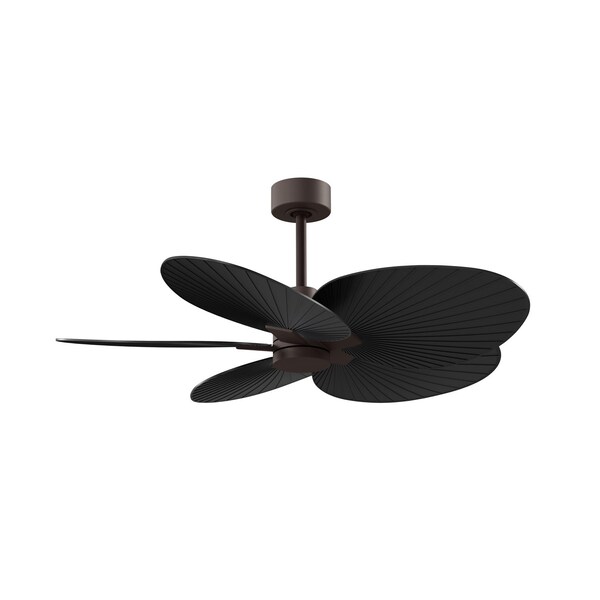 Matthews Fan Co Alessandra Tropical 5-Blade Ceiling Fan In Textured Bronze And Matte Black Blade - AKTP-TB-BK