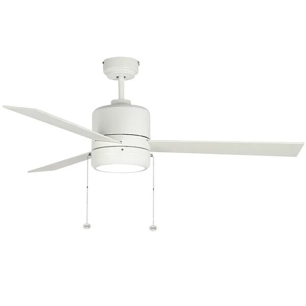 Westgate 52in White Finish 3-Blade Ceiling Fan & Light, 20W, 3000K/4000K/5000K - WFL-115-PC-3B-52-MCT-WH-WH