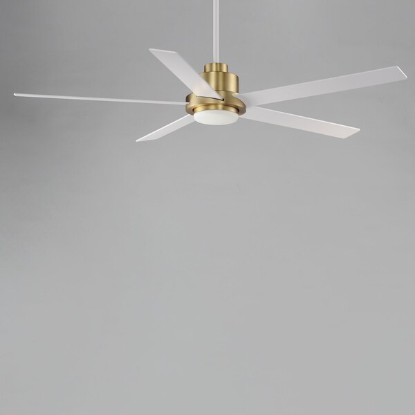 Maxim Lighting Daisy 60'' 5-Blade Fan w LED Light Kit, Natural Aged Brass - 88826WTNAB