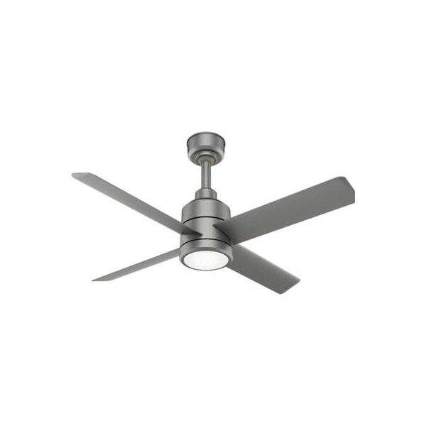 Hunter Hunter TRAK Modern Commercial Ceiling Fan w/ Light Kit - 60" - 24887 CFM - Matte Silver - 76008