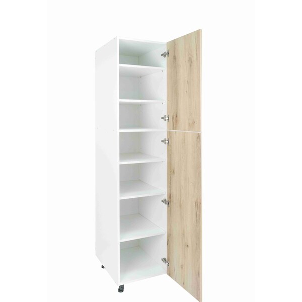 Cambridge Radiance 18 in. W x 24 in. D x 84 in. H Ready to Assemble Slab Pantry Kitchen Cabinet in Light Oak - SA-TP1884-LO-KIT