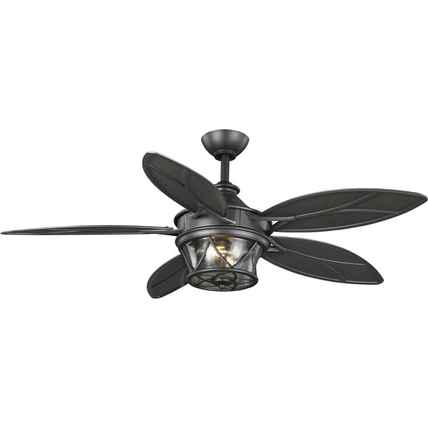 Progress Lighting Alfresco Collection 54" In/Out door 5-Blade Blistered Iron Ceiling Fan - P250034-171-WB