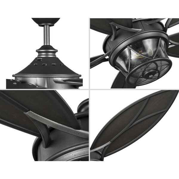 Progress Lighting Alfresco Collection 54" In/Out door 5-Blade Blistered Iron Ceiling Fan - P250034-171-WB
