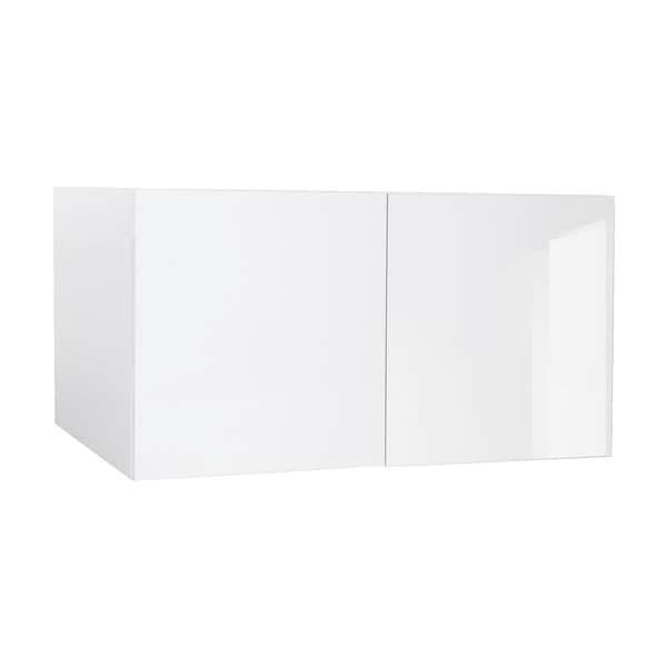 Cambridge Quick Assemble Modern Style, White Gloss 33 x 18 in. Wall Bridge Kitchen Cabinet (33 in. W x 12 in. D x 18 in. H) - SA-WU3318-WG